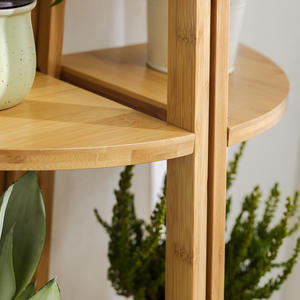Support à <span class=keywords><strong>plantes</strong></span> en bambou combiné avec balcon et support au sol, design simple et moderne pour une utilisation en intérieur/extérieur - Product Image 4