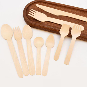 Couverts jetables en bois de bouleau biodégradable de luxe, <span class=keywords><strong>fourchette</strong></span>, <span class=keywords><strong>cuillère</strong></span>, <span class=keywords><strong>couteau</strong></span> pour une utilisation en plein air lors de fêtes - Product Image 2