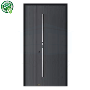 Porte d'entrée extérieure moderne et minimaliste en alliage d'aluminium moulé, antivol et étanche, pour appartements commerciaux - Product Image 3