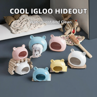 Igloo en céramique pour petits animaux de compagnie, imperméable, facile à nettoyer, nid frais pour hamster, hérisson, petaur d'Inde, intérieur