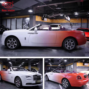 فيلم فينيل جديد لتغليف السيارات بنمط التمويه الأبيض والوردي، ملصقات لامعة بلون الورد الوردي واللاتيه، فيلم فينيل متغير اللون - Product Image 4