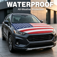 Housse de capot de voiture personnalisée avec drapeau américain, impression par sublimation rapide, imperméable, de qualité supérieure, pour la décoration de voiture