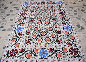 Handmade Cotton Suzani Bedspread Embroidered <b>Throw</b> Table Cover Bohemian Tapestry Wall Hanging Decor - Product Image 6