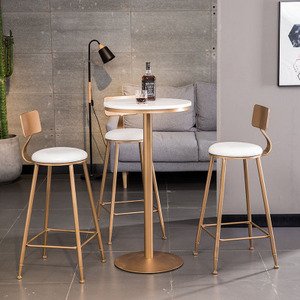 Nordic Household Iron <strong>bar</strong> <strong>Table</strong> <strong>and</strong> <strong>Chair</strong> Combination Living Room Leisure <strong>High</strong> <strong>Table</strong> <strong>and</strong> <strong>Chair</strong> <strong>bar</strong> Cafe Small Round <strong>Table</strong> - Product Image 5