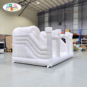 White Double Slide <strong>Inflatable</strong> Bounce House Castle for Wedding Kids Party PVC Jumping <strong>Bouncer</strong> with Slide for Events Rental - Product Image 5
