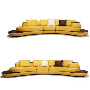 أرائك جلدية على شكل قوس رائجة البيع غرفة معيشة فاخرة صلبة ، شريط مكتب منزلي ، أريكة KTV ، أثاث مكتبة - Product Image 6