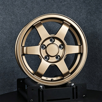 Rines de Aleación Flow Forming de 14-20 Pulgadas, 4x100 5x114.3, Diseño Cóncavo, Color Bronce, ET6 Personalizado para Autos de Pasajeros