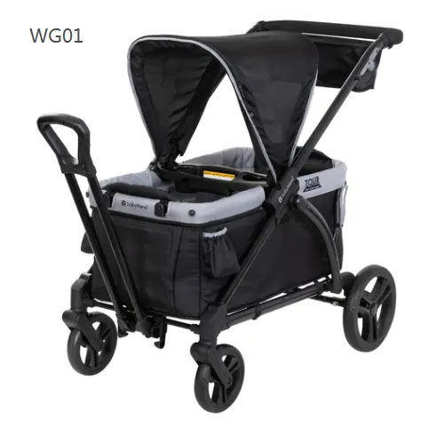Purorigin China 2024 hot selling folding trend expedition wagon outdoor camping stroller baby pram for two kids