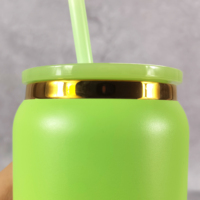 Nouvelle tasse de canette double paroi plaquée or isolée sous vide de 16oz sous la tasse de bière en acier inoxydable enduite de poudre pour gravure au laser