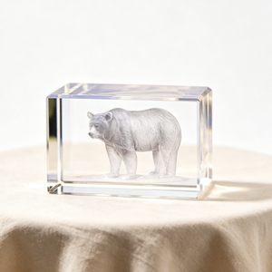 Cubo de Cristal Grabado con Láser 3D, Rosa Brillante Creativa, Regalo Ecológico Vintage para el Día de San Valentín, Regalo de Cumpleaños, Airose - Product Image 1