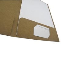 Carpeta de Presentación Premium Eco-Chic Minimalista con Cubierta de Papel Kraft Impresa con UV, Ranura para Tarjetas de Visita, Promoción OEM, Marca Moderna