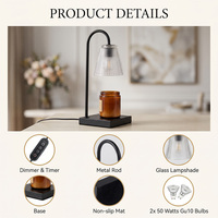 Cadeau idéal pour les fêtes : Lampe chauffe-bougie sans flamme, sans fumée, noir mat, avec fusion uniforme pour bougies parfumées