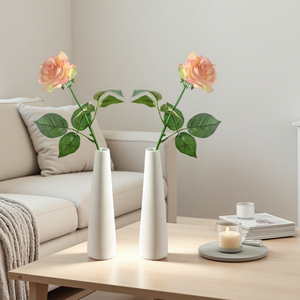 Jarrón de Cerámica de Porcelana Blanca Mate Contemporáneo de Alta Calidad, Hecho a Mano, para Decoración de Arte Minimalista para el Hogar - Product Image 2