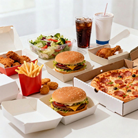 Boîte en papier alimentaire résistante à la chaleur et à la graisse pour hamburgers, frites, pizzas, salades, événements sportifs, traiteur