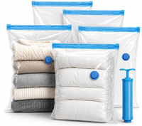 Sacs de rangement sous vide avec pompe manuelle, lot de 8, économiseurs d'espace pour vêtements, pulls, jeans, organisation de la garde-robe