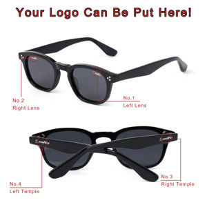 トレンディなシェイディレイズ メンズ レトロ ラウンドスクエア サングラス UVカット アセテート 偏光サングラス レディース - Product Image 2