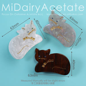 Midairy OEM ODM venta directa de fábrica <span class=keywords><strong>gato</strong></span> grabado <span class=keywords><strong>persa</strong></span> inteligente con pajarita horquilla para niñas niños accesorios para el cabello 63x40mm 4286 - Product Image 6