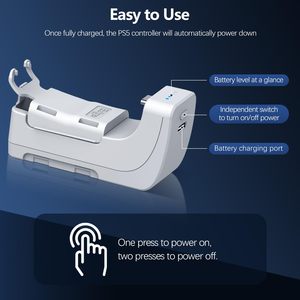 Amazear ps5 điều khiển pin có thể sạc lại thêm pin cho Dualsense & cạnh nhanh không dây sạc di động (Màu Trắng) - Product Image 4