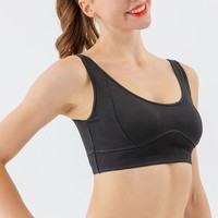 Soutien-gorge de sport personnalisé à col rond, style crop top élastique, sexy, effet jean, séchage rapide, pour le yoga et la gym