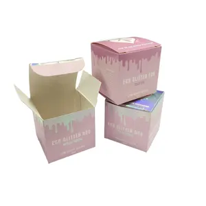 光沢のあるsoptUV発光グリッターボックス高級カスタムロゴホログラムフォイル化粧品包装紙箱