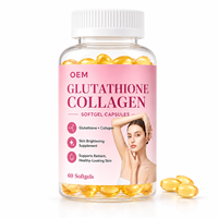 Capsules de collagène au glutathion pour éclaircir la peau, favoriser une peau radieuse et saine, complément alimentaire pour femmes, OEM, marque privée