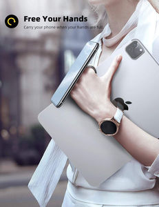 حامل هاتف محمول عالمي Lamicall RS01 من المعدن المصقول مع حلقة إصبع، قابل للدوران 360 درجة، مع حامل خلفي لاصق مضاد للسقوط - Product Image 3