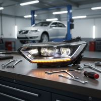 Kit de phares LED complets pour Volkswagen Magotan, avec lentille Bi-LED, clignotants séquentiels, Plug and Play, 6000K, 12V, 35W, 4 styles disponibles