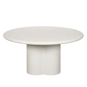 Factory Hot Sale Round Dining Table Large Cement Top With Clay Finished Sturdy Leg For 4-6 People