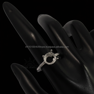 Centre เซ็ตชุดก้ามปูขนาด10มม. แหวนหินกึ่งกลมที่มีเสน่ห์925เงินสเตอร์ลิงแท้ขายส่ง - Product Image 1