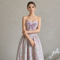 Robe de cocktail lavande en tweed à sequins, coupe trapèze, sans bretelles, élégante, couleur pastel, fournisseur personnalisé, vente en gros