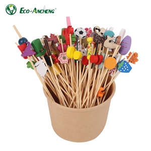 Palillos de Bambú Decorativos Ecológicos Personalizados, Antiadherentes, Palillos Desechables para Cócteles con Diseño de Cuentas para Bodas y Bares - Product Image 5