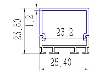 Barre lumineuse LED luminescente à trois côtés SDW25.4x23.8 <span class=keywords><strong>mm</strong></span> 24 <span class=keywords><strong>mm</strong></span> de large, profil <span class=keywords><strong>en</strong></span> <span class=keywords><strong>aluminium</strong></span> <span class=keywords><strong>en</strong></span> forme de <span class=keywords><strong>U</strong></span>, bande LED <span class=keywords><strong>en</strong></span> <span class=keywords><strong>aluminium</strong></span> - Product Image 3