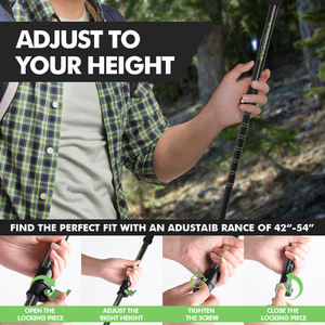 アンティーク北欧100% カーボンファイバー伸縮式折りたたみ式自己防衛ハイキングトレッキングポールスティック - Product Image 5