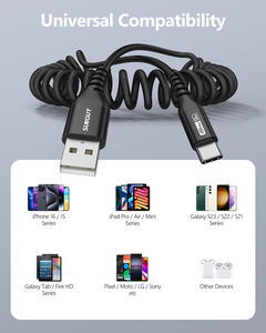 สายชาร์จ USB-C แบบถักไนลอน SUNGUY ได้รับการรับรองมาตรฐาน CE สายชาร์จเร็วแบบยืดหดได้ พร้อมการรับประกัน 3 ปี - ดีไซน์ทนทาน - Product Image 6