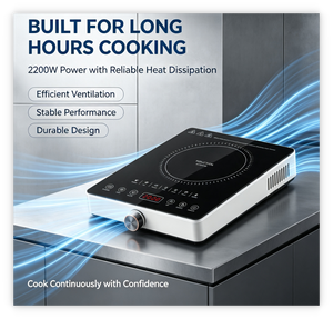 Table de cuisson à induction 2200W à double commande tactile, panneau en cristal CCA 16*27, bobine personnalisée, boîtier en acier noir et blanc, <span class=keywords><strong>cuisinière</strong></span> domestique - Product Image 4
