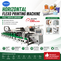 Machine d'impression flexographique horizontale entièrement servo 150 m/min avec estampage à froid, refendage, vernissage UV et Corona pour étiquettes BOPP, PET, PVC