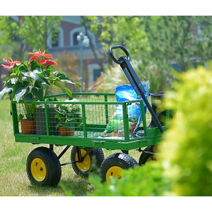 <span class=keywords><strong>4</strong></span> bánh xe thép vườn tiện ích giỏ hàng Heavy Duty lưới nền tảng làm vườn Xe đẩy cho đất cây công cụ Giao thông vận tải - Product Image 1