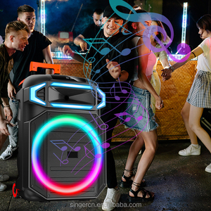 Eingebaute Räder 18-Zoll-Party-Bluetooth-Trolley-Lautsprecher mit USB-und SD-Karten eingängen, FM-Radio und Mikrofone ingang - Product Image 6