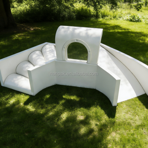 Nanpak - Equipo de Juegos Interior/Exterior Blanco para Niños, Sensorial, con Túnel Transparente, Tobogán Giratorio, Juegos Blandos para Fiestas y Alquiler de Eventos - Product Image 1