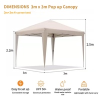 Tente de camping pliable à quatre coins pour le commerce extérieur transfrontalier, avec structure en tuyaux de fer et tissu Oxford, toutes saisons, protection solaire
