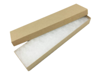 TheDisplayGuys Lot de 25 # 82 boîtes à bijoux en carton remplies de coton, étuis cadeaux en kraft brun (8,0x2,0x1,0), intérieur en lin