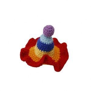 Chapeau de princesse coloré et élégant, petit accessoire de tête en laine tissée au crochet, pince à cheveux, accessoire de tête fait main, produit fini - Product Image 5