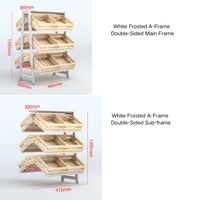 Dubbelzijdige A-frame metalen houten manden modulaire displaystandaard winkelrekken zwaar belastbaar voor supermarkt en supermarkt
