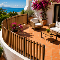Panneaux de clôture verticaux en WPC à texture bois de luxe pour balcon extérieur, villa, jardin, terrasse