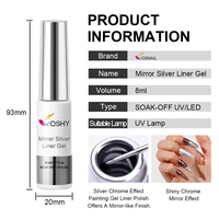 Haut Miroir Chrome Effet 8ML UV Nail Art Gel Peinture Argent Or Gel Doublure pour la Décoration