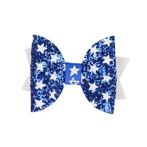 Nouvelles Épingles à Cheveux pour Enfants Thème Fête de l'Indépendance Américaine, Accessoires de Mode avec Nœud Papillon Scintillant Étoile à Cinq Branches Drapeau Américain - Product Image 4