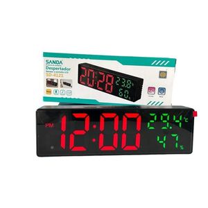 Sanda <b>Digital</b> Wall <b>Clock</b> With Temperature And Humidity Display Large Led Numbers - Product Image 1