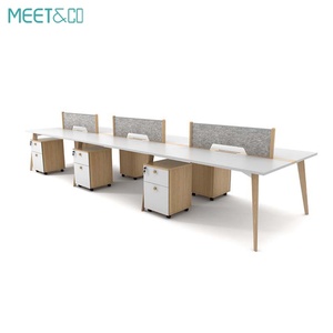 Modern Convertible Extendable Modular 4 Seater Work Station Desk Furniture Call Center Office Cubicle Workstation - Product Image 5