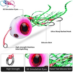 40g à 180g Jupes métalliques lumineuses Snaper Grouper Lent Pitch Bait Lead Head Fishing Lures Deep Sea Boat <span class=keywords><strong>Tai</strong></span> <span class=keywords><strong>Jig</strong></span> Skirt Baits - Product Image 6