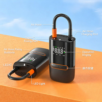 Compresseur d'air portable intelligent sans fil avec arrêt automatique, chargement USB, affichage numérique pour gonflage de pneus de voiture et de vélo, et lumière d'urgence